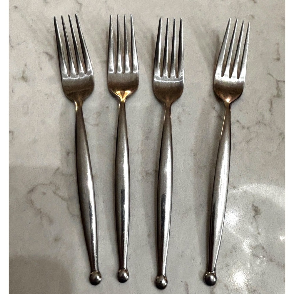 Farberware Dot Dinner Forks Set of 4 Stainless Flatware Replacement Contemporary